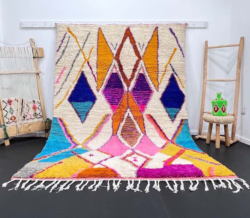 AsalaVibes-Authentic-Moroccan-Handcrafted-Rugs-Product-Azilal-Rugs-Custom-Azilal-Colorful-Moroccan-Pink-Rug-1