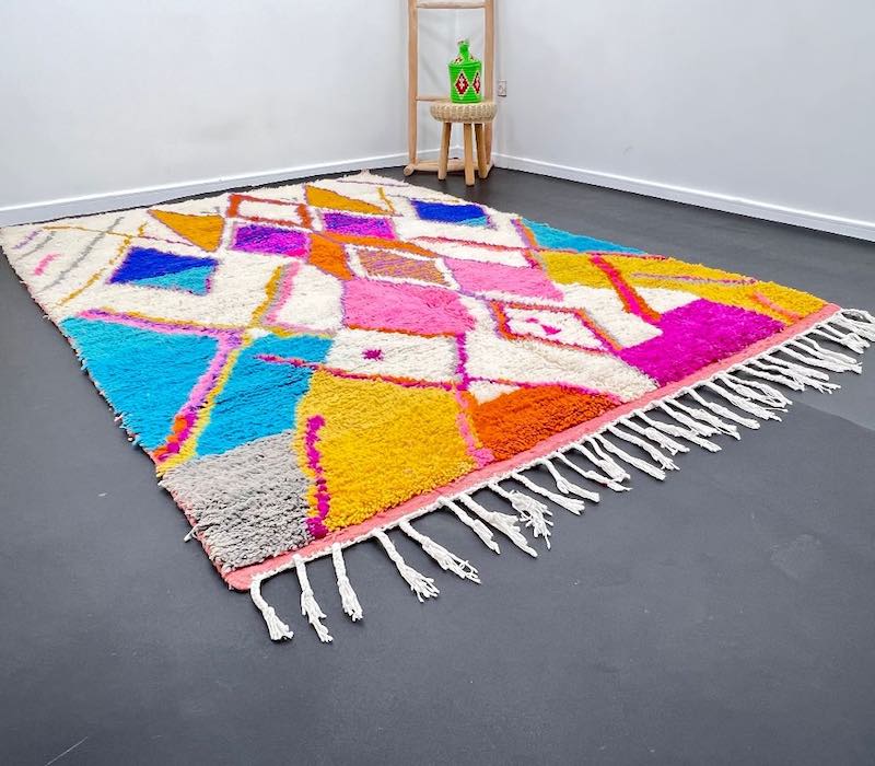 AsalaVibes-Authentic-Moroccan-Handcrafted-Rugs-Product-Azilal-Rugs-Custom-Azilal-Colorful-Moroccan-Pink-Rug-2