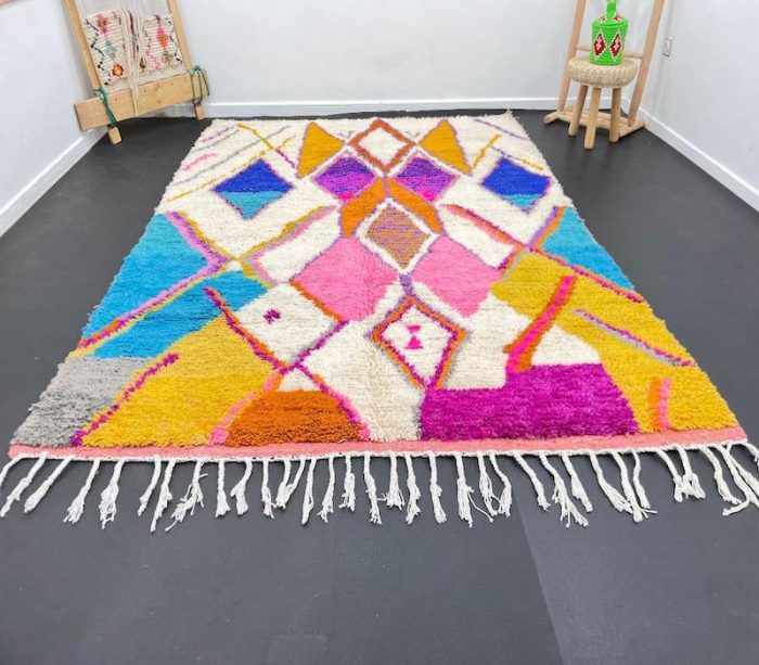 AsalaVibes-Authentic-Moroccan-Handcrafted-Rugs-Product-Azilal-Rugs-Custom-Azilal-Colorful-Moroccan-Pink-Rug-3